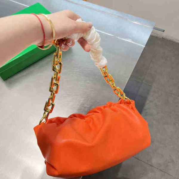 

cloud bag women famous designer brand soft genuine leather ladies pouch big metal chain messenger handbag luxury tote 220610