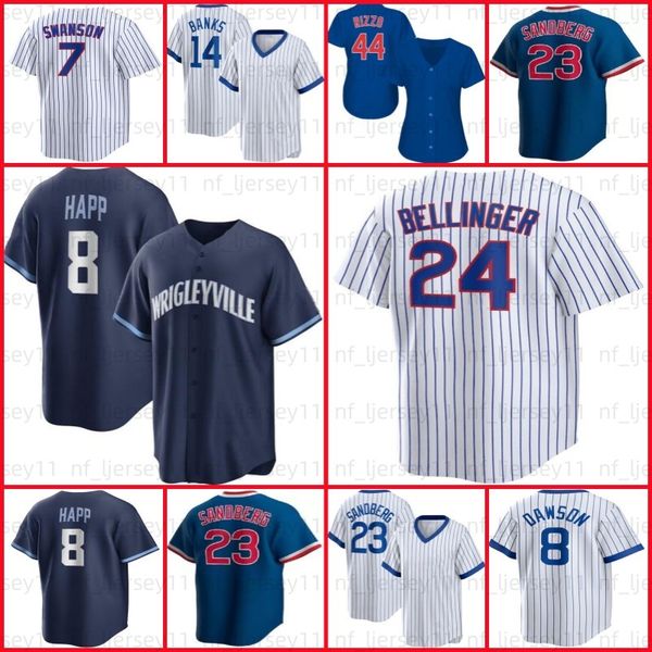 

7 dansby swanson 24 cody bellinger baseball jersey seiya suzuki marcus stroman nico hoerner ryne sandberg chriser morel ian happ ernie banks, Blue;black
