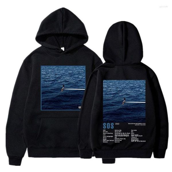 

men's hoodies sza music sos graphic hoodie men women fashion vintage oversize hip hop harajuku sweatshirts streetwear unisex, Black