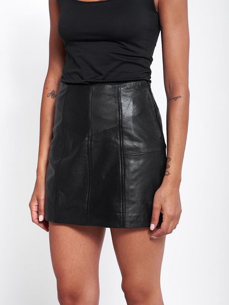 

skirts vainas european brand women genuine sheep leather high waist short women black zipper a line leather skirt 230309