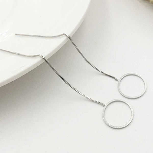 

charm fashion female earrings 925 silver needle long tassel geometric triangle round square shaped earrings for women earline jewelry l23030, Golden