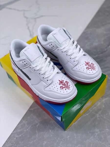 

designer shoes sb dunks qatar white with red pattern outdoor sneaker with box