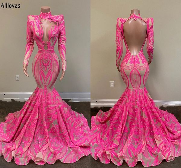 

pink vintage lace mermaid prom dresses for women long sleeves arabic aso ebi special occasion evening gowns open back trumpet formal party w, Black