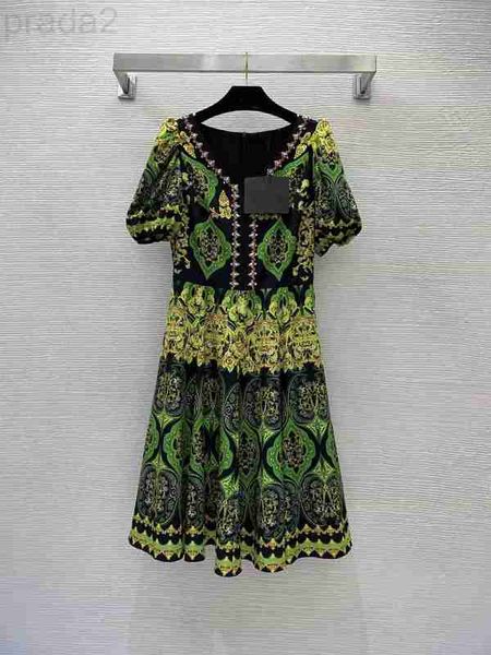 

street style dresses designer 2023 spring summer long sleeve v neck print fashion milan runway designer brand same 0217-9 9u0x, Black;pink