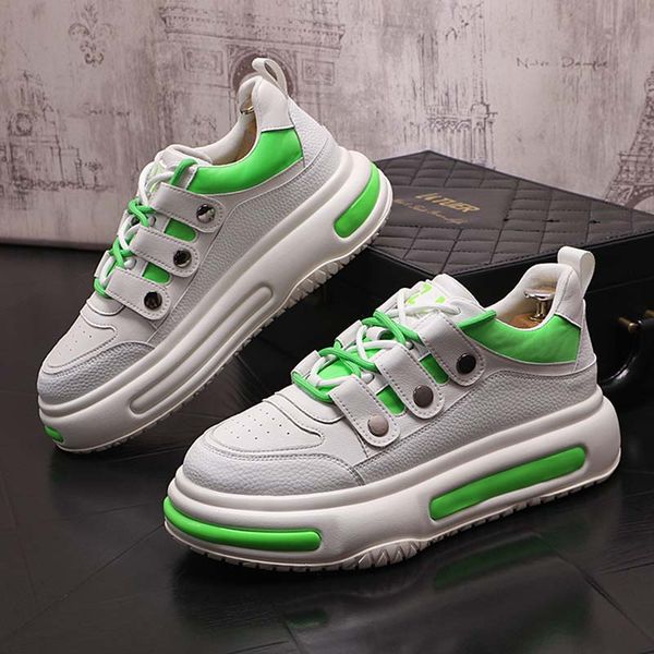 

luxury men's casual shoes designer men loafers breathable thick bottom tidal current male sneakers chaussure 38-43, Black