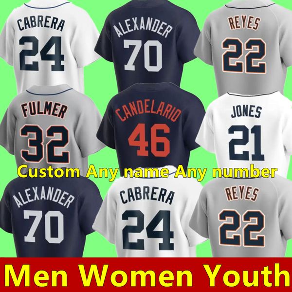 

2023 baseball jersey 28 javier baez 24 miguel cabrera jonathan schoop 8 robbie grossman niko goodrum eric haase akil baddoo jerseys men cust, Blue;black