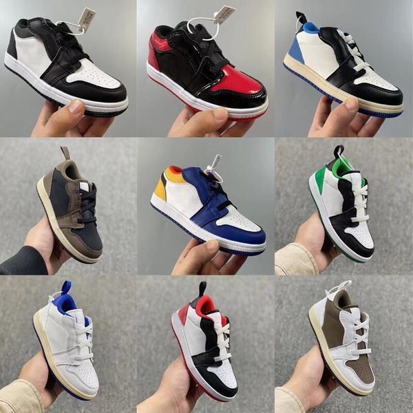 

big infant kids baketball shoes mocha boy girl fragment design ts sneakers children teenage trainers white deep royal blue for preschool & g, Black
