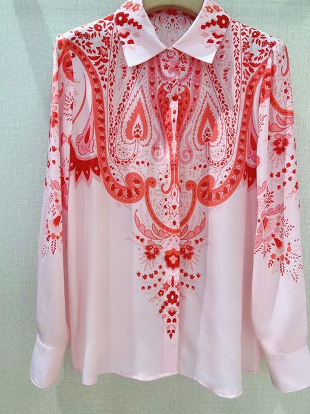 

the new shirt is made of silk fabric with small lapel design, White
