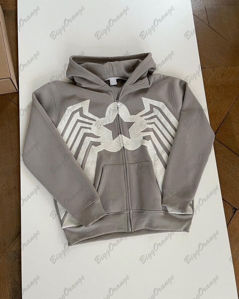 

men's hoodies sweatshirts harajuku black spider zipper hoodie y2k clothes men's thermal trapstar zipper jacket teen clothing stree