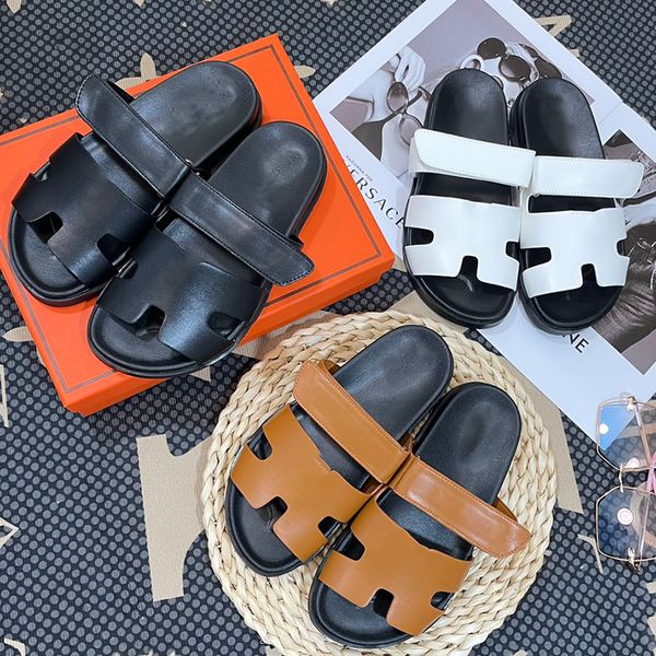 

sandals designer slippers women spring summer leather black white khaki womens sandal slipper
