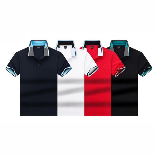

man tshirts polo short sleeve embroidery cotton fashion men s clothing casual men's tees 100% cotton 918bos's, White;black