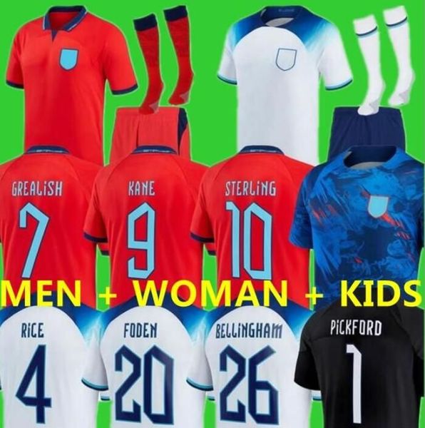 

2022 world cup mead england soccer jerseys kane sterling rashford sancho grealish mount foden saka 22 23 national englands football shirt me, Black;yellow