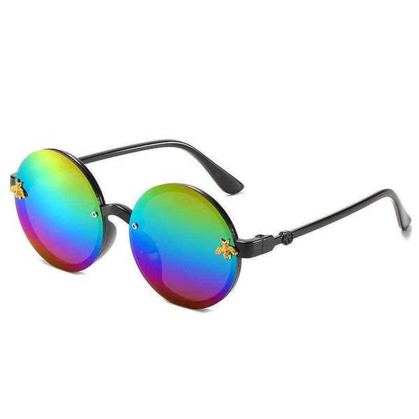 

childrens bee sunglasses boys and girls round frame colorful personality all, Blue