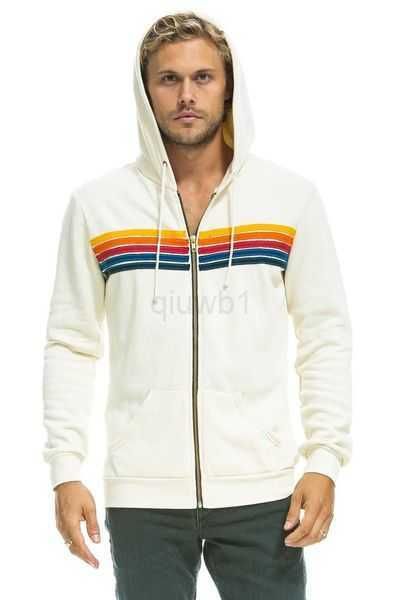 

men's hoodies sweatshirts rainbow stripe splicing long sleeve sweatshirt zipper pocket coat spring autumn casual slim fashion jackets 1, Black