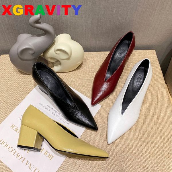 

women dress shoes new autumn high heel shoes elegant chunky high heeeled pumps pointed toe evening shoes women shoes v cut shoesc324, Black