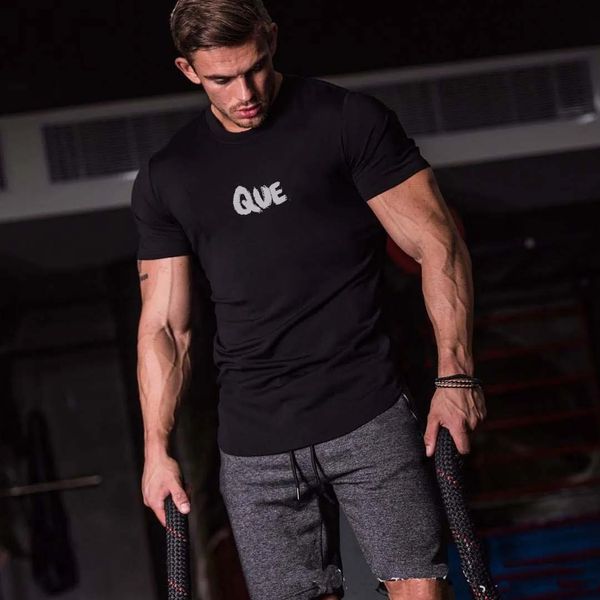 

fashionable trend luxurious versatile comfortable handsome mens t shirts letter print black white tees summer short sleeve size m, Black;brown