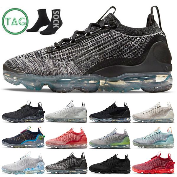 

fk fly knit 2022 mens running shoes cushion anthracite black triple pure white platinum metallic silver cool oatmeal blue neon trainers snea