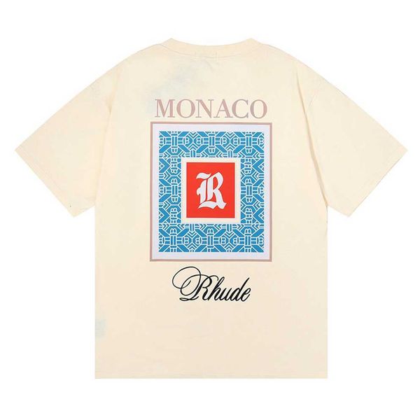 

fashion mens designer t shirts rhude wholesale clothing men casual short sleeve casual t-shirts 100%cotton luxury brand, White;black