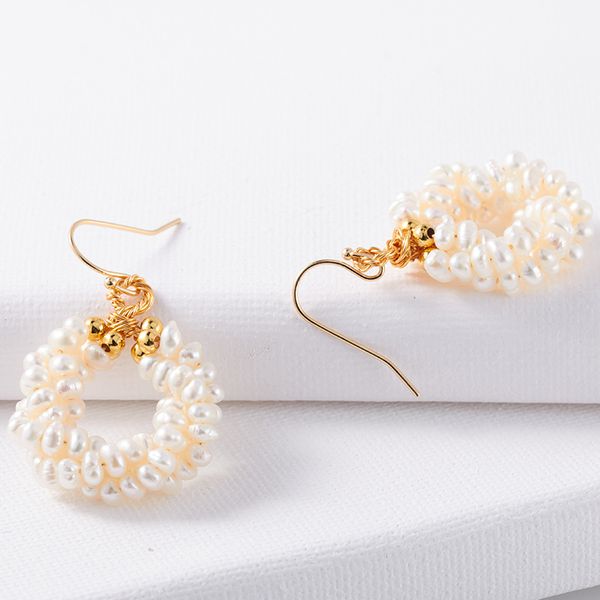 

natural mother shell of pearl dangle earrings for women, Silver