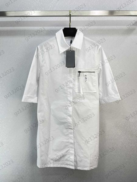

shirt dress front pocket printed lapel short sleeves dress single row button open anti-fold cotton fabric joker maxiskit designer dresses wo, Black;gray