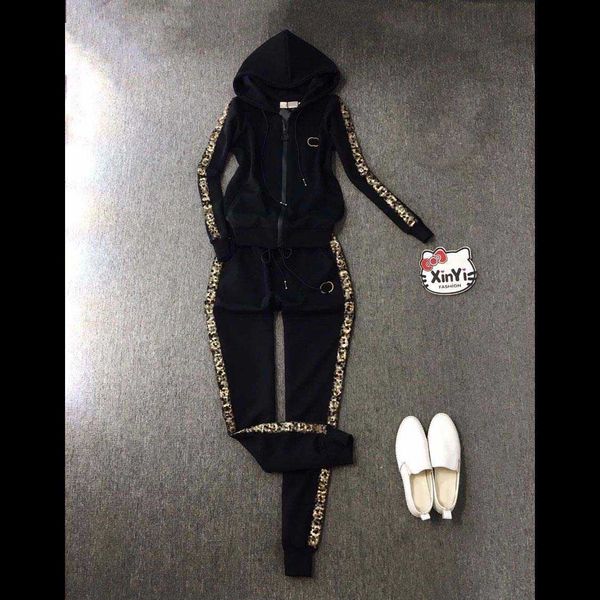 

23ss designer brand tracksuit spring autumn new korean fashion actually hooded coat pants sports suit high end foreign trade womens wear wom, Gray