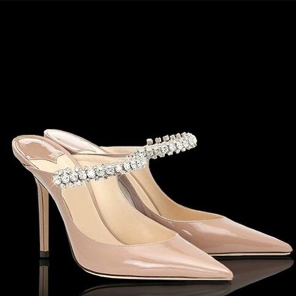

dress shoes european and american women s high heeled shoes patent leather mules 230307, Black