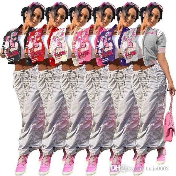 

summer women baseball jackets designer 2023 new fashion letters pattern printed short sleeve jacket ladies coats, Black;brown