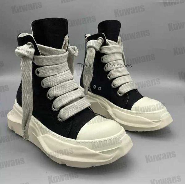

2023 luxury rick designer ro boots shoes owens s original canvas shoes stbe chunky drk oversize thick sole s shdw high jumbo sports sh, Black