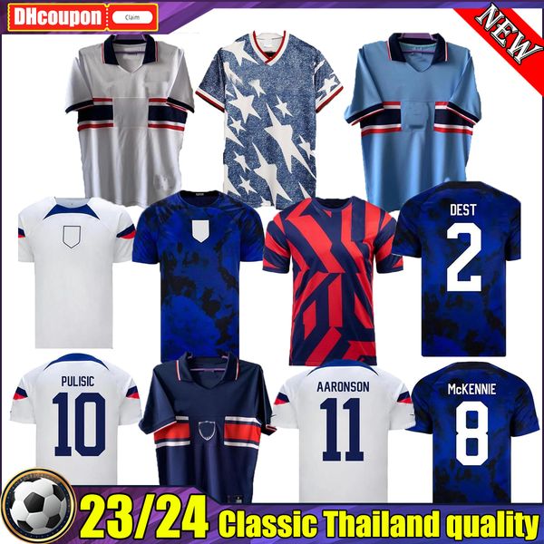 

mckennie camisetas 22 23 reyna soccer jerseys thai quality adams usas pulisic 2022 acosta lloyd camisetas de futbol 1994 1995 retro fans pla, Black;yellow