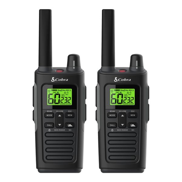 

rx685 walkie talkies two-way radios (pair) | up to 40-mile range and 60 channels with 121 privacy codes | ip54 waterproof & dustproof and no