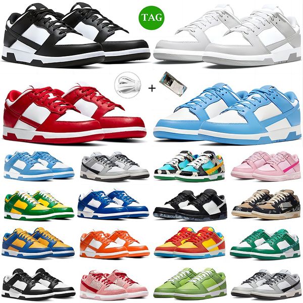 

shoes casual men women panda dunks low sneakers white black unc university red pn dust green sail grey fog syracuse kentucky triple pink