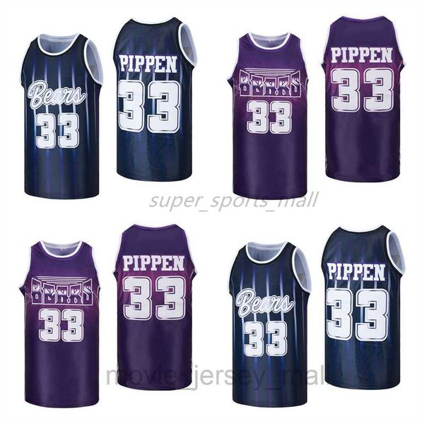 

movie basketball jerseys #33 scottie pippen black alternate jersey, Black;red