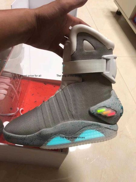 

boots basketball shoes running high qualit authentic mag back the future glow in the dark gray sneakers s led lighting up mags boots men a1, Black