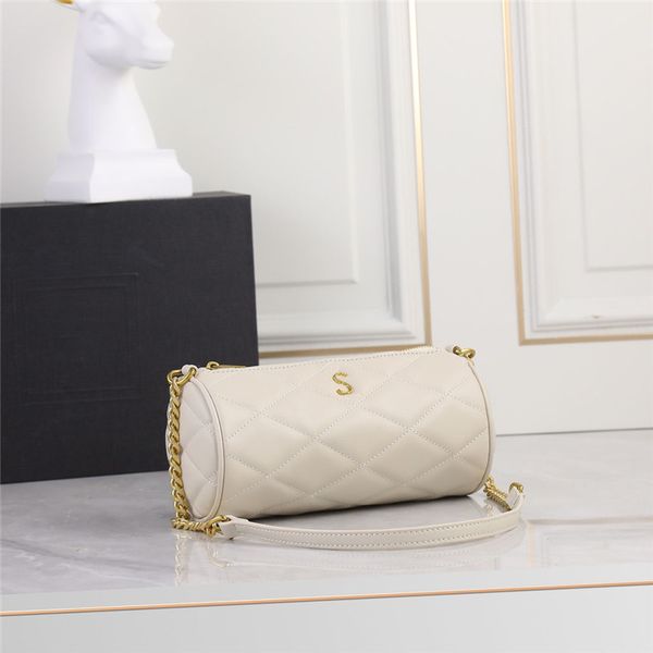 

designer bags luxury handbags purse women sade mini quilted sheepskin leather round tube handbag fashion crossbody bag