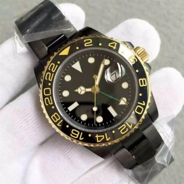 

men's automatic mechanical watch diameter 40mm sapphire scratch-proof glass waterproof black business elements star cool 274p, Slivery;brown