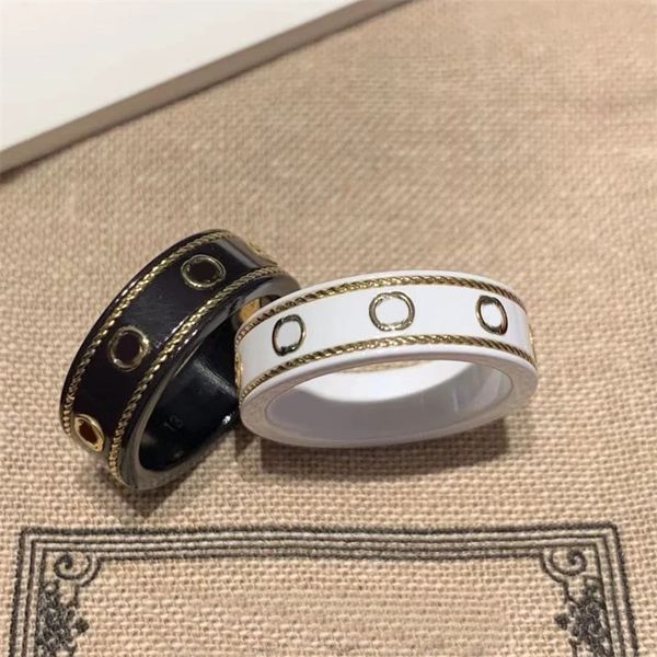 

popular lovers gifts ceramics plated silver ring engraved heart stars bees planet classic black letters luxury womens rings delicate birthda
