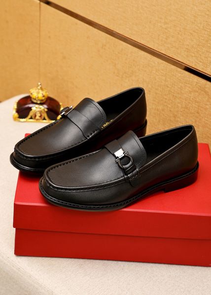 

2023 men dress shoes genuine leather oxfords brand designer footwear fashion brogue shoes business formal flats size 38-45, Black