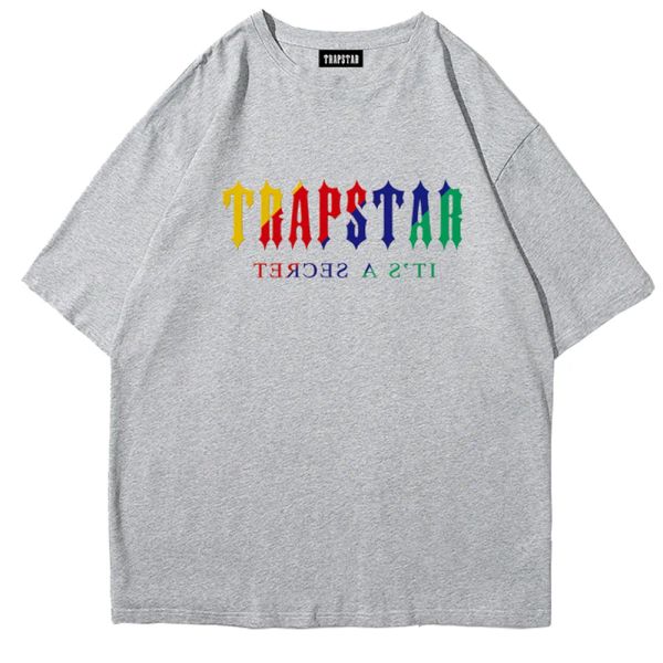 

trapstar men's designer new t-shirt letter driving dogs print tee women's 2023ss trendy loose brand high street short sleeve w8y7, White;black