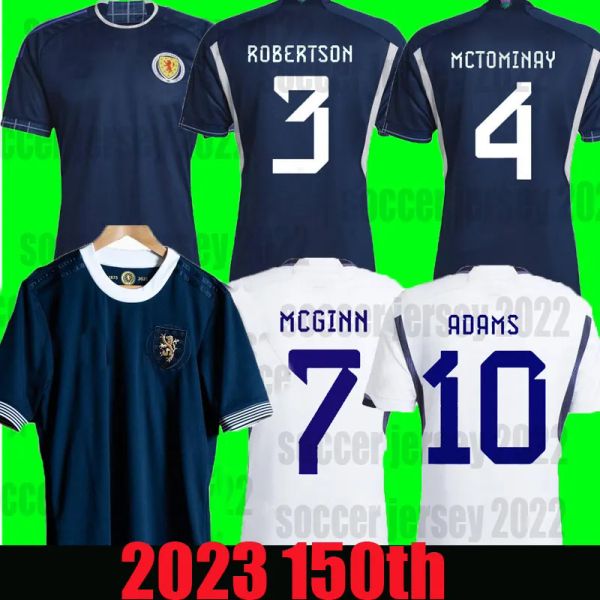 

custom 2023 scotland 150th anniversary soccer jersey blue special edition tierney dykes adams football shirt 23 24 christie mcgregor mcginn, Black;yellow