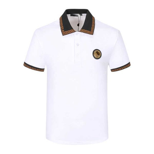 

summer men's plus size polo shirt medusa t shirt designer shirts chest embroidery t-shirt lapel pullover solid color business tshirt sh, White;black