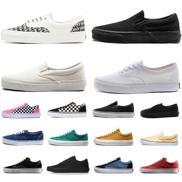 

old skool canvas casual shoes men women triple white black red pink fashion slip on skateboard sports outdoor sneakers