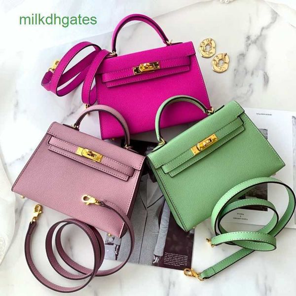 

h kelys designer bags female mini second generation premium cowhide purple handbag bride