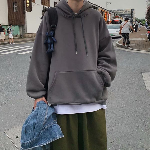 

women's hoodies sweatshirts hooded sweatshirt men women oversized hoodie autumn winter long sleeve pullover solid couple clothes boys g, Black