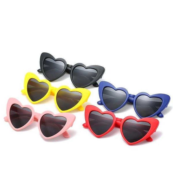 

childrens polarized silicone heart shaped sunglasses fashion peach, Blue