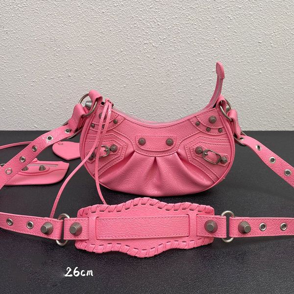

le cagole motorcycle shoulder bag women's cleo hobo luxury half moon underarm bag designer leather crossbody clutch wallet pochette ret
