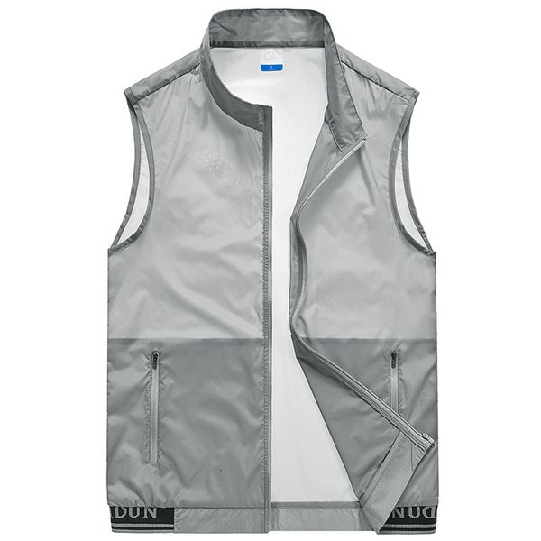 

men's vests mens waistcoats summer sleeveless ultrathin waistcoat fashion breathable outerwear casual sunscreen jacket male 230309, Black;white