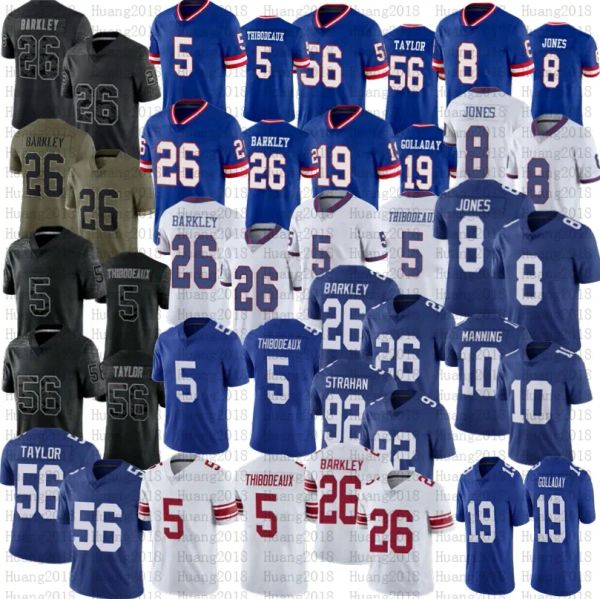 

custom saquon barkley football jersey kayvon thibodeaux daniel jones kenny golladay lawrence taylor michael strahan, Black;red