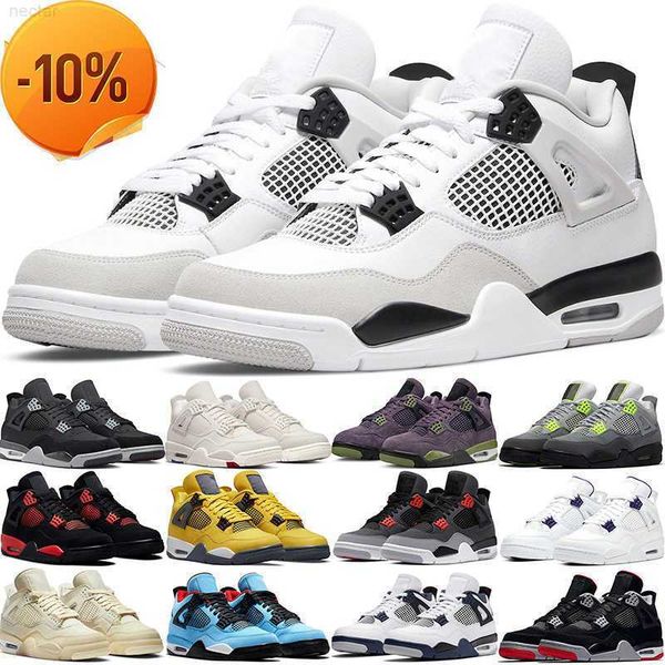 

low retro ognew 4 retro basketball shoe 4s military black blank canvas university blue white cement sail back cat mens trainer outdoor sport
