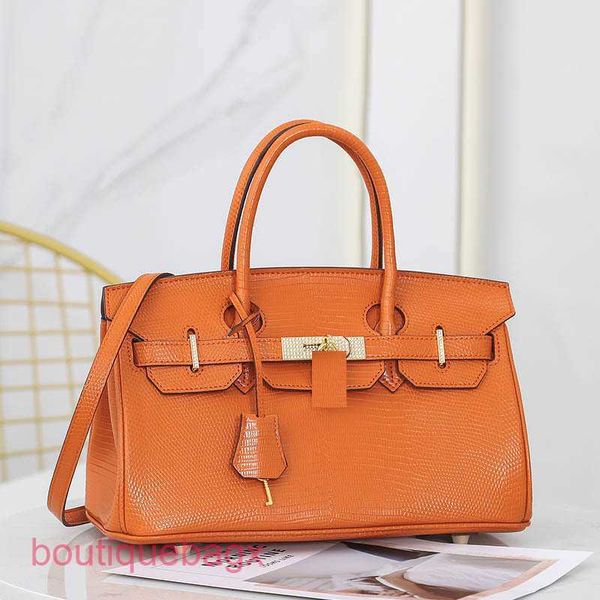 

designer h ermess brikiss bags online shop leather women's bag hand 2023 new fashion snake diamond inlaid simple atmospheric one should