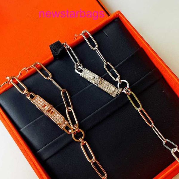 

designer herms necklace for sale pig nose full diamond necklace women's advanced sense of light luxury exquisite temperament colla, Silver